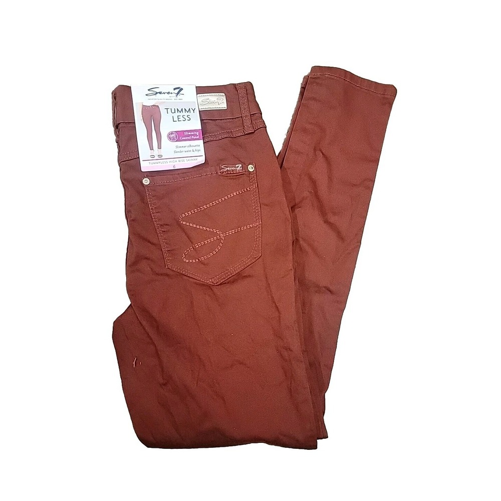 NEW Seven7 Tummyless Skinny Jeans Fried Brick 6